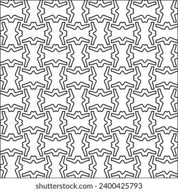 Figures from lines.Black pattern on white wallpaper for web page, textures, card, poster, fabric, textile. Abstract background.Repeating background image.White texture. Lines form shapes.