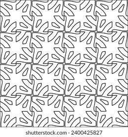 Figures from lines.Black pattern on white wallpaper for web page, textures, card, poster, fabric, textile. Abstract background.Repeating background image.White texture. Lines form shapes.