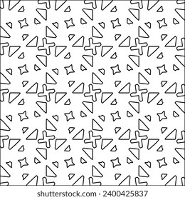 Figures from lines.Black pattern on white wallpaper for web page, textures, card, poster, fabric, textile. Abstract background.Repeating background image.White texture. Lines form shapes.