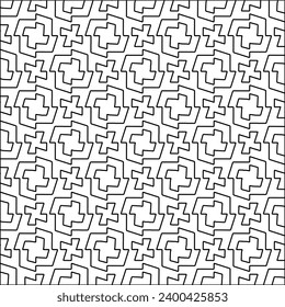 Figures from lines.Black pattern on white wallpaper for web page, textures, card, poster, fabric, textile. Abstract background.Repeating background image.White texture. Lines form shapes.