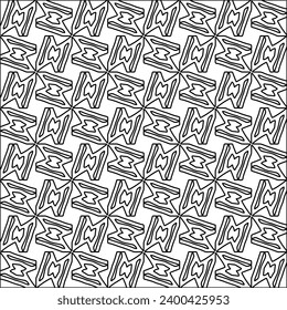 Figures from lines.Black pattern on white wallpaper for web page, textures, card, poster, fabric, textile. Abstract background.Repeating background image.White texture. Lines form shapes.