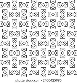 Figures from lines.Black pattern on white wallpaper for web page, textures, card, poster, fabric, textile. Abstract background.Repeating background image.White texture. Lines form shapes.