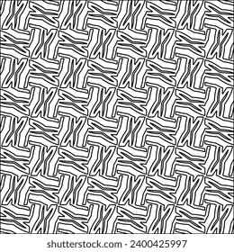 Figures from lines.Black pattern on white wallpaper for web page, textures, card, poster, fabric, textile. Abstract background.Repeating background image.White texture. Lines form shapes.