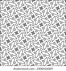 Figures from lines.Black pattern on white wallpaper for web page, textures, card, poster, fabric, textile. Abstract background.Repeating background image.White texture. Lines form shapes.