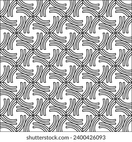 Figures from lines.Black pattern on white wallpaper for web page, textures, card, poster, fabric, textile. Abstract background.Repeating background image.White texture. Lines form shapes.
