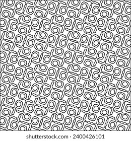 Figures from lines.Black pattern on white wallpaper for web page, textures, card, poster, fabric, textile. Abstract background.Repeating background image.White texture. Lines form shapes.