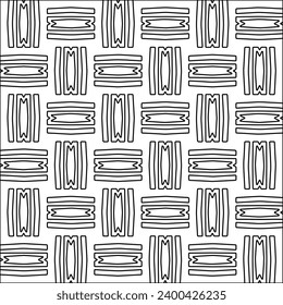 Figures from lines.Black pattern on white wallpaper for web page, textures, card, poster, fabric, textile. Abstract background.Repeating background image.White texture. Lines form shapes.