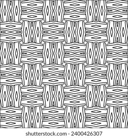 Figures from lines.Black pattern on white wallpaper for web page, textures, card, poster, fabric, textile. Abstract background.Repeating background image.White texture. Lines form shapes.