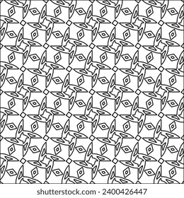 Figures from lines.Black pattern on white wallpaper for web page, textures, card, poster, fabric, textile. Abstract background.Repeating background image.White texture. Lines form shapes.