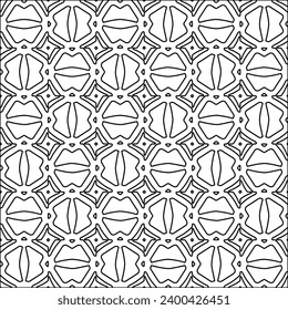 Figures from lines.Black pattern on white wallpaper for web page, textures, card, poster, fabric, textile. Abstract background.Repeating background image.White texture. Lines form shapes.