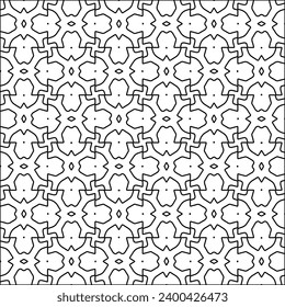 Figures from lines.Black pattern on white wallpaper for web page, textures, card, poster, fabric, textile. Abstract background.Repeating background image.White texture. Lines form shapes.