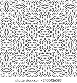 Figures from lines.Black pattern on white wallpaper for web page, textures, card, poster, fabric, textile. Abstract background.Repeating background image.White texture. Lines form shapes.