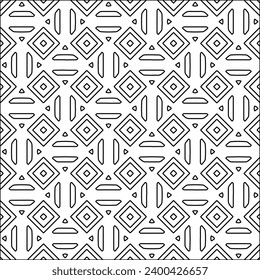 Figures from lines.Black pattern on white wallpaper for web page, textures, card, poster, fabric, textile. Abstract background.Repeating background image.White texture. Lines form shapes.