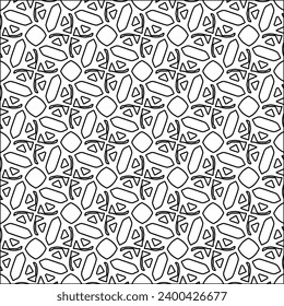 Figures from lines.Black pattern on white wallpaper for web page, textures, card, poster, fabric, textile. Abstract background.Repeating background image.White texture. Lines form shapes.