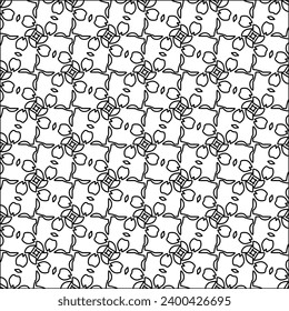 Figures from lines.Black pattern on white wallpaper for web page, textures, card, poster, fabric, textile. Abstract background.Repeating background image.White texture. Lines form shapes.