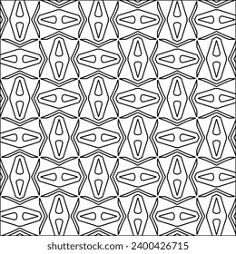 Figures from lines.Black pattern on white wallpaper for web page, textures, card, poster, fabric, textile. Abstract background.Repeating background image.White texture. Lines form shapes.