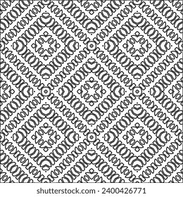 Figures from lines.Black pattern on white wallpaper for web page, textures, card, poster, fabric, textile. Abstract background.Repeating background image.White texture. Lines form shapes.