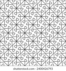 Figures from lines.Black pattern on white wallpaper for web page, textures, card, poster, fabric, textile. Abstract background.Repeating background image.White texture. Lines form shapes.
