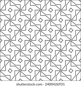Figures from lines.Black pattern on white wallpaper for web page, textures, card, poster, fabric, textile. Abstract background.Repeating background image.White texture. Lines form shapes.