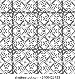 Figures from lines.Black pattern on white wallpaper for web page, textures, card, poster, fabric, textile. Abstract background.Repeating background image.White texture. Lines form shapes.