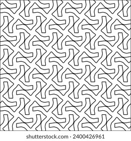 Figures from lines.Black pattern on white wallpaper for web page, textures, card, poster, fabric, textile. Abstract background.Repeating background image.White texture. Lines form shapes.