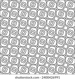 Figures from lines.Black pattern on white wallpaper for web page, textures, card, poster, fabric, textile. Abstract background.Repeating background image.White texture. Lines form shapes.