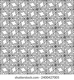 Figures from lines.Black pattern on white wallpaper for web page, textures, card, poster, fabric, textile. Abstract background.Repeating background image.White texture. Lines form shapes.