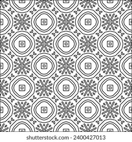 Figuren aus Linien.Schwarzes Muster auf weißem Bildschirmhintergrund für Webseiten, Texturen, Karte, Poster, Stoff, Textilien. Abstrakter Hintergrund.Wiederholtes Hintergrundbild.Weiße Textur. Linien formen Formen.