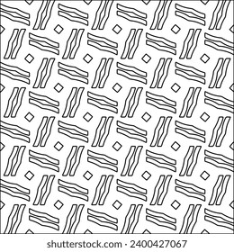 Figures from lines.Black pattern on white wallpaper for web page, textures, card, poster, fabric, textile. Abstract background.Repeating background image.White texture. Lines form shapes.