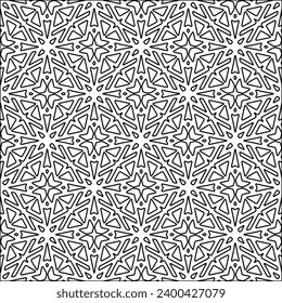 Figures from lines.Black pattern on white wallpaper for web page, textures, card, poster, fabric, textile. Abstract background.Repeating background image.White texture. Lines form shapes.