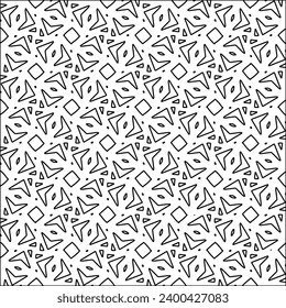Figures from lines.Black pattern on white wallpaper for web page, textures, card, poster, fabric, textile. Abstract background.Repeating background image.White texture. Lines form shapes.