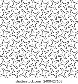 Figures from lines.Black pattern on white wallpaper for web page, textures, card, poster, fabric, textile. Abstract background.Repeating background image.White texture. Lines form shapes.