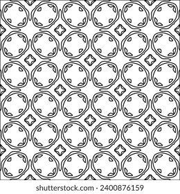 Figures from lines.Black pattern on white wallpaper for web page, textures, card, poster, fabric, textile. Abstract background.Repeating background image.White texture. Lines form shapes.