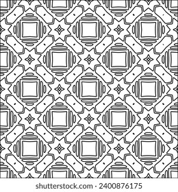 Figures from lines.Black pattern on white wallpaper for web page, textures, card, poster, fabric, textile. Abstract background.Repeating background image.White texture. Lines form shapes.