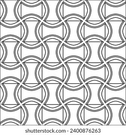 Figures from lines.Black pattern on white wallpaper for web page, textures, card, poster, fabric, textile. Abstract background.Repeating background image.White texture. Lines form shapes.