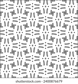 Figures from lines.Black pattern on white wallpaper for web page, textures, card, poster, fabric, textile. Abstract background.Repeating background image.White texture. Lines form shapes.