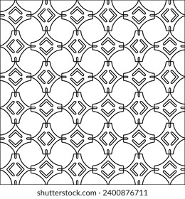 Figures from lines.Black pattern on white wallpaper for web page, textures, card, poster, fabric, textile. Abstract background.Repeating background image.White texture. Lines form shapes.