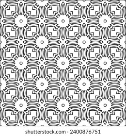 Figures from lines.Black pattern on white wallpaper for web page, textures, card, poster, fabric, textile. Abstract background.Repeating background image.White texture. Lines form shapes.