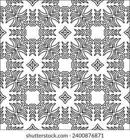 Figures from lines.Black pattern on white wallpaper for web page, textures, card, poster, fabric, textile. Abstract background.Repeating background image.White texture. Lines form shapes.