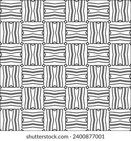 Figures from lines.Black pattern on white wallpaper for web page, textures, card, poster, fabric, textile. Abstract background.Repeating background image.White texture. Lines form shapes.