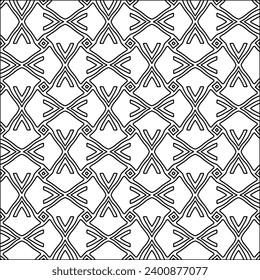 Figures from lines.Black pattern on white wallpaper for web page, textures, card, poster, fabric, textile. Abstract background.Repeating background image.White texture. Lines form shapes.