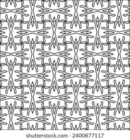 Figures de lignes.Motif noir sur fond blanc pour page Web, textures, carte, affiche, tissu. Arrière-plan abstrait.Image d'arrière-plan répétitive.Texture blanche. Les lignes forment des formes.