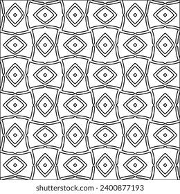 Figures from lines.Black pattern on white wallpaper for web page, textures, card, poster, fabric, textile. Abstract background.Repeating background image.White texture. Lines form shapes.