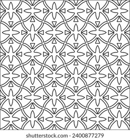 Figures from lines.Black pattern on white wallpaper for web page, textures, card, poster, fabric, textile. Abstract background.Repeating background image.White texture. Lines form shapes.