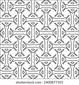 Figures from lines.Black pattern on white wallpaper for web page, textures, card, poster, fabric, textile. Abstract background.Repeating background image.White texture. Lines form shapes.