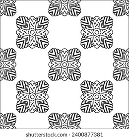 Figures from lines.Black pattern on white wallpaper for web page, textures, card, poster, fabric, textile. Abstract background.Repeating background image.White texture. Lines form shapes.