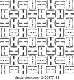 Figures from lines.Black pattern on white wallpaper for web page, textures, card, poster, fabric, textile. Abstract background.Repeating background image.White texture. Lines form shapes.