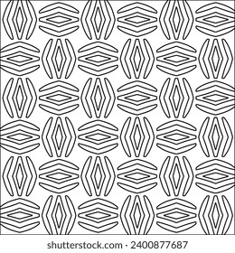 Figures from lines.Black pattern on white wallpaper for web page, textures, card, poster, fabric, textile. Abstract background.Repeating background image.White texture. Lines form shapes.