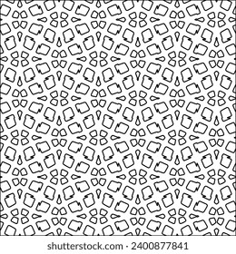 Figures from lines.Black pattern on white wallpaper for web page, textures, card, poster, fabric, textile. Abstract background.Repeating background image.White texture. Lines form shapes.