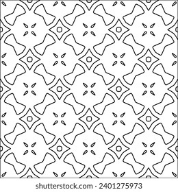 Figures from lines.Black pattern on white wallpaper for web page, textures, card, poster, fabric, textile. Abstract background.Repeating background image.White texture. Lines form shapes.